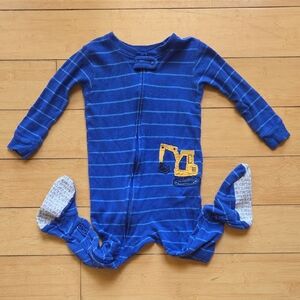 🍍5 for $20 • Carter's • Blue Striped Footie with Yellow Digger